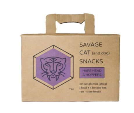 Savage Cat - Rabbit Head & Feet (Frozen Raw)